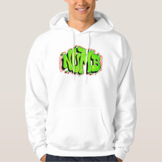 Moletom Hoodie Branco com Grafite Neon