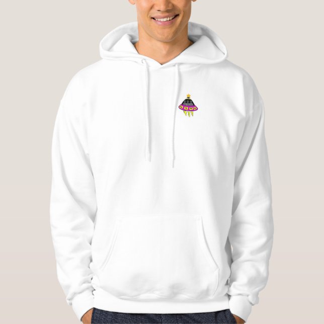 Moletom Hoodie branco do fecho de correr dos homens (Frente)