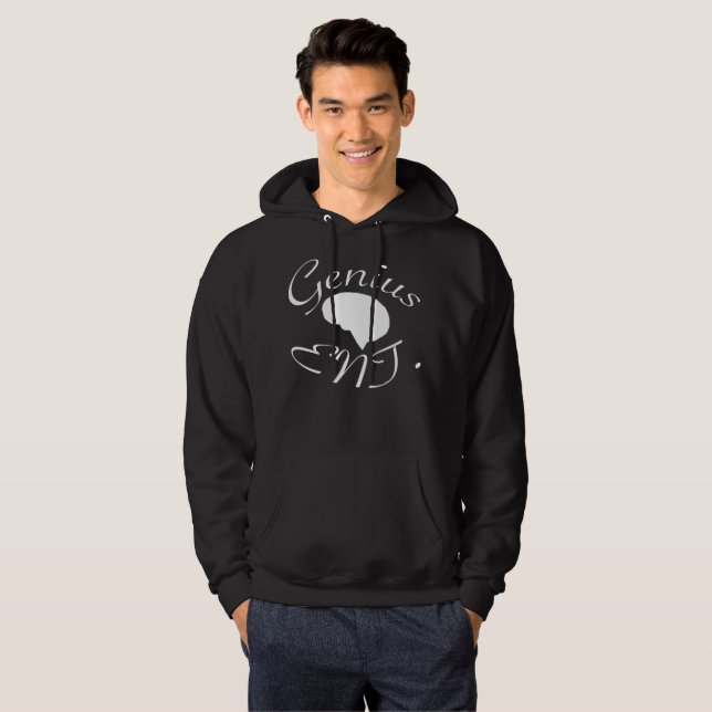 Moletom Hoodie branco do logotipo do entretenimento do (Frente Completa)