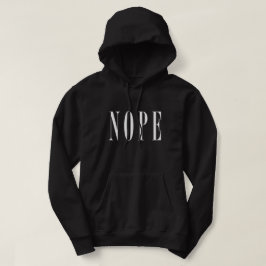 Moletom Hoodie branco do texto NOPE