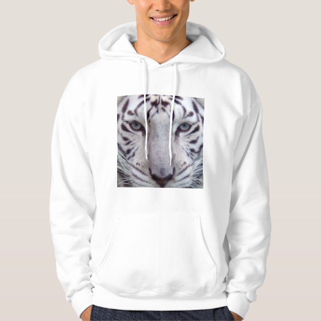 Moletom Hoodie branco do tigre (Frente)