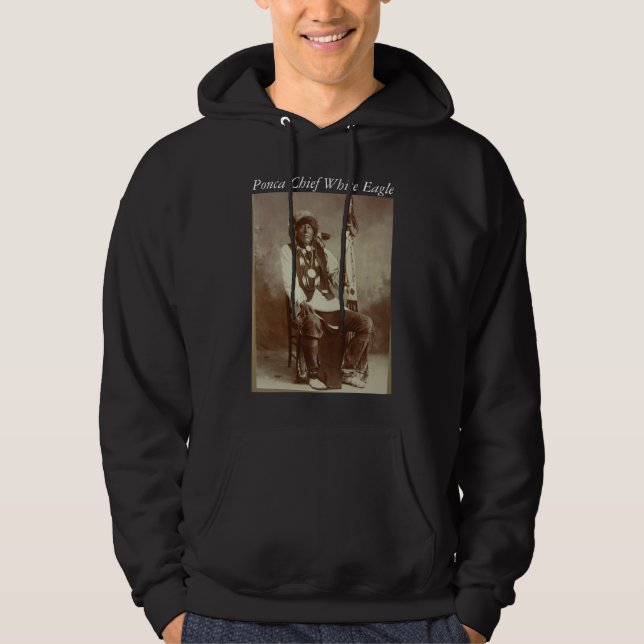 Moletom Hoodie branco principal dos homens de Ponca Eagle (Frente)