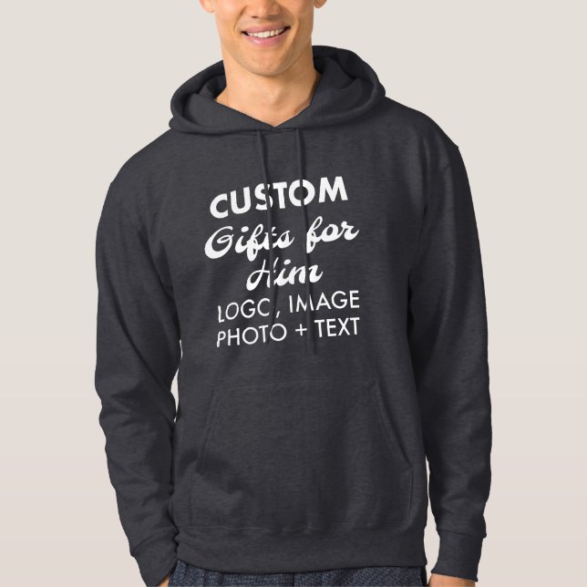 Moletom Hoodie Cinza Escura Masculina Personalizada (Frente)