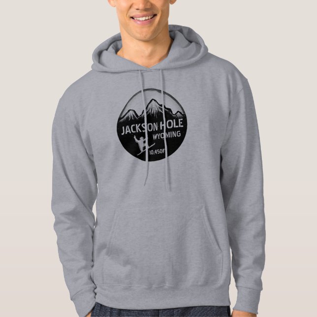 Moletom Hoodie cinzento da arte do snowboard de Jackson (Frente)