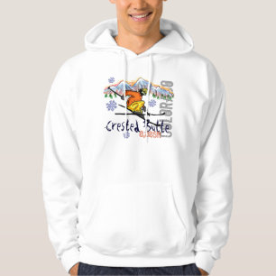 Moletom Hoodie com crista da elevação do esqui de Colora