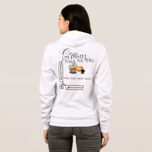 Moletom Hoodie com um pastel de nata