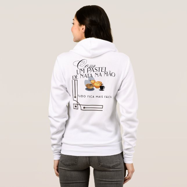 Moletom Hoodie com um pastel de nata (Parte Traseira Completa)