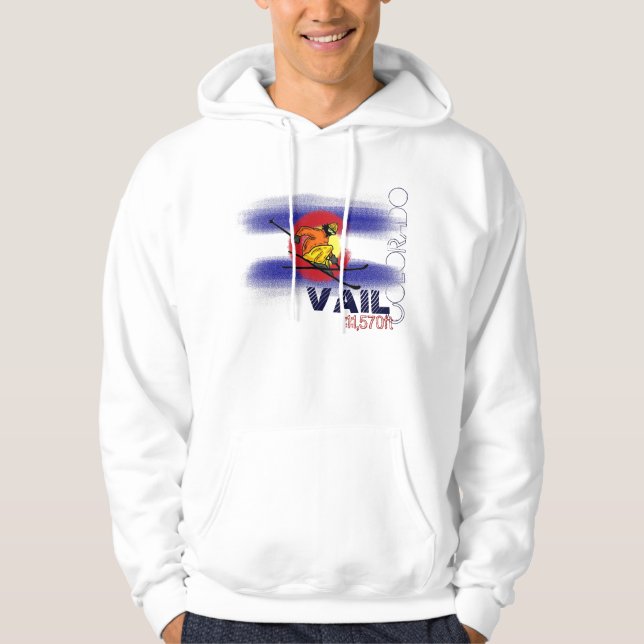 Moletom Hoodie da bandeira da elevação do esqui de Vail (Frente)
