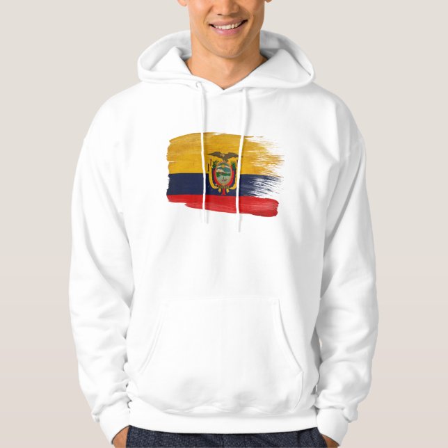 Moletom Hoodie da bandeira de Equador (Frente)