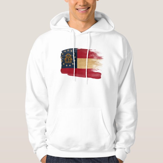 Moletom Hoodie da bandeira de Geórgia (Frente)