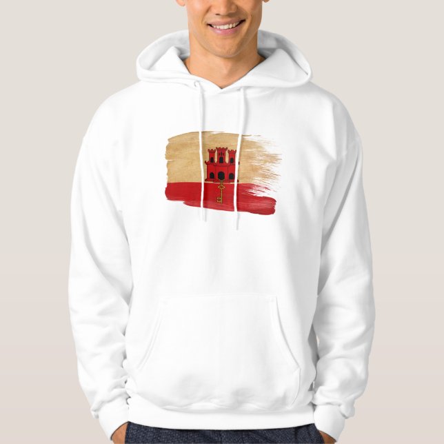 Moletom Hoodie da bandeira de Gibraltar (Frente)