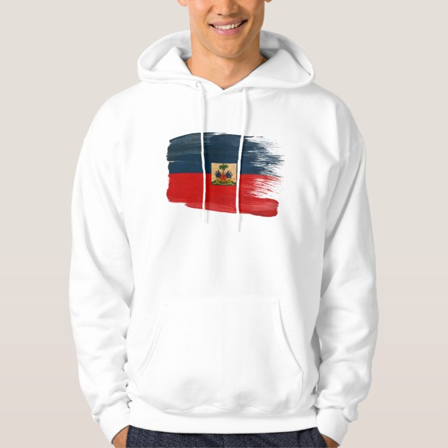 Moletom Hoodie da bandeira de Haiti (Frente)