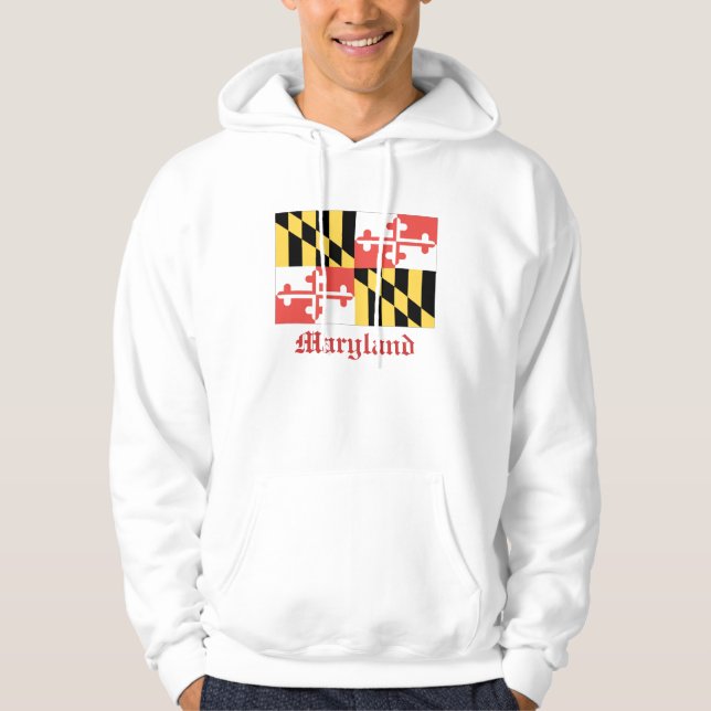 Moletom hoodie da bandeira de maryland (Frente)