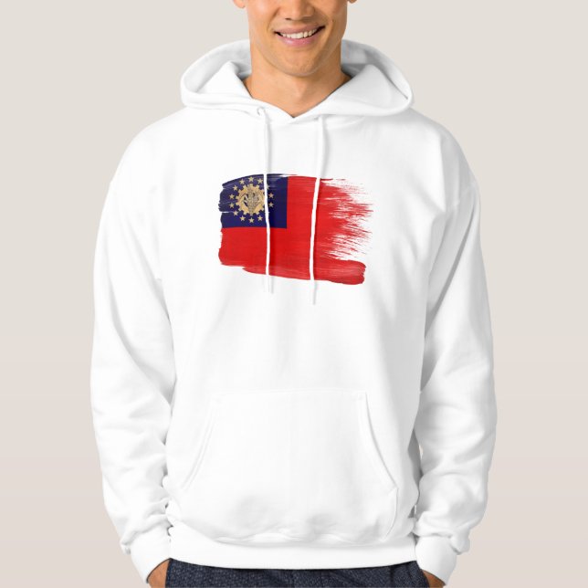 Moletom Hoodie da bandeira de Myanmar (Frente)
