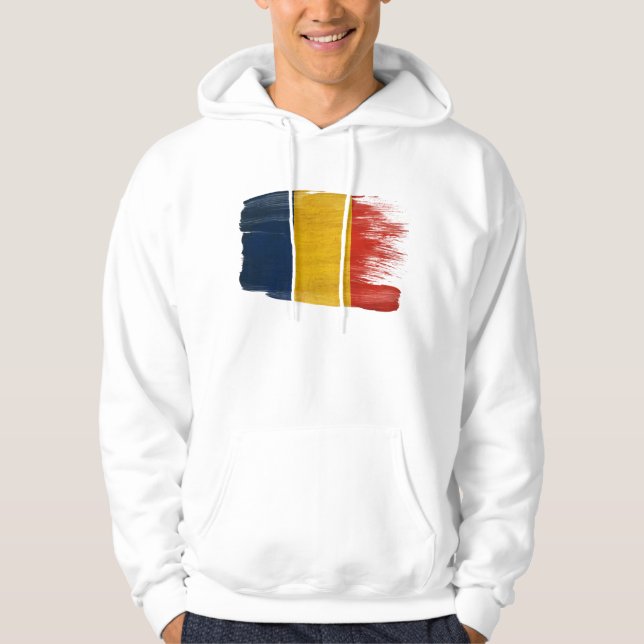 Moletom Hoodie da bandeira de Romania (Frente)