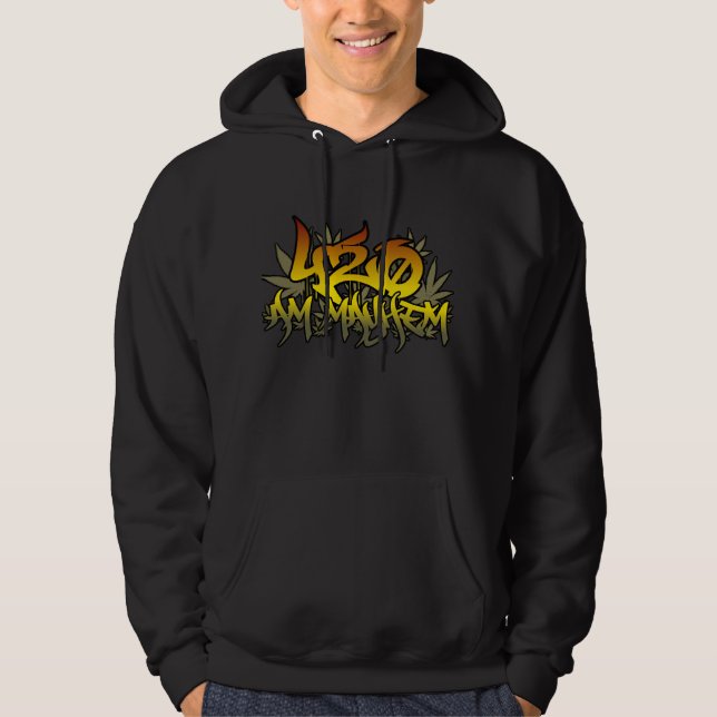 Moletom Hoodie da erva daninha de Rasta do desordem 420am (Frente)