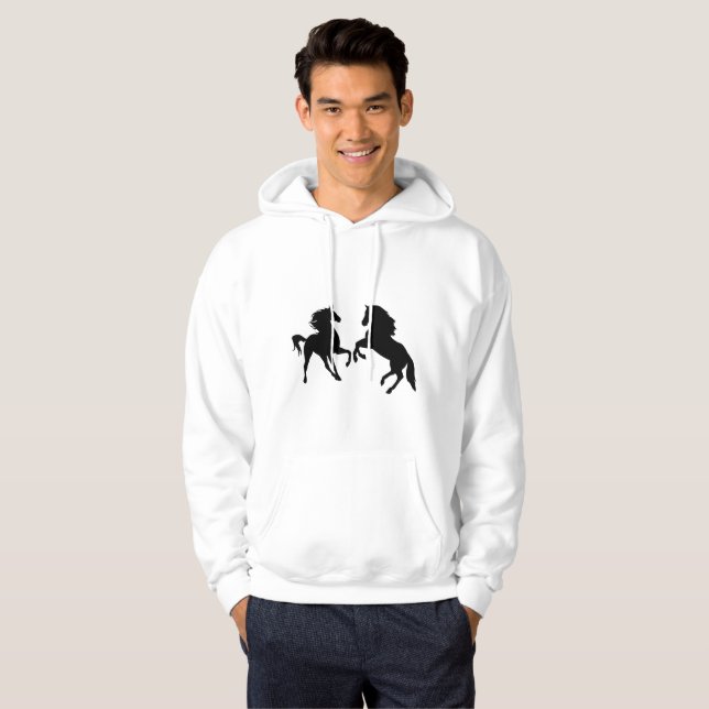 Moletom Hoodie da família dos cavalos Casais (Frente Completa)