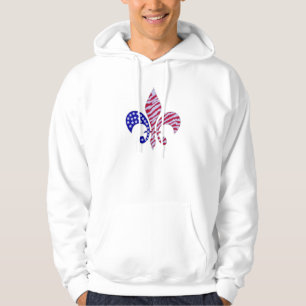 Moletom Hoodie da flor de lis da bandeira americana
