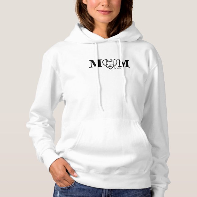 Moletom Hoodie da mãe personalizada para amantes de gatos (Frente)