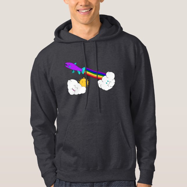 Moletom Hoodie da truta de arco-íris (Frente)