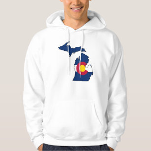 Moletom Hoodie das caras do esboço de Michigan da bandeir