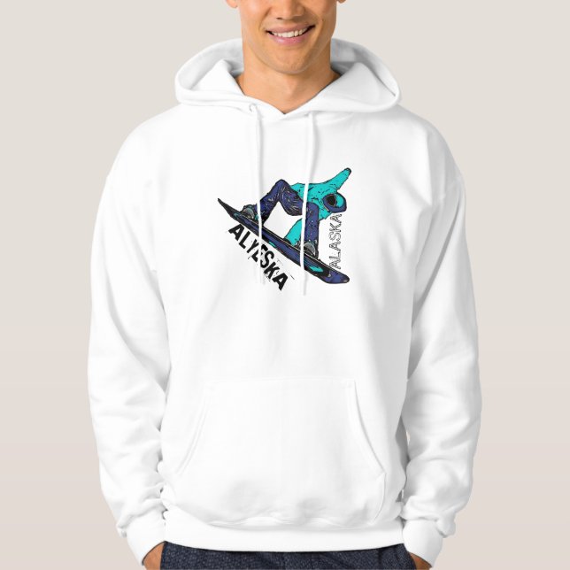 Moletom Hoodie das caras do snowboard da cerceta de (Frente)