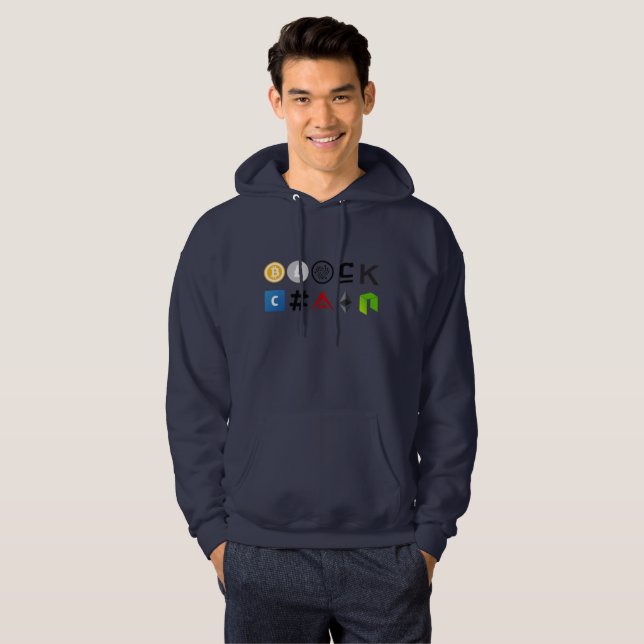 Moletom Hoodie de Blockchain com cripto (Frente Completa)