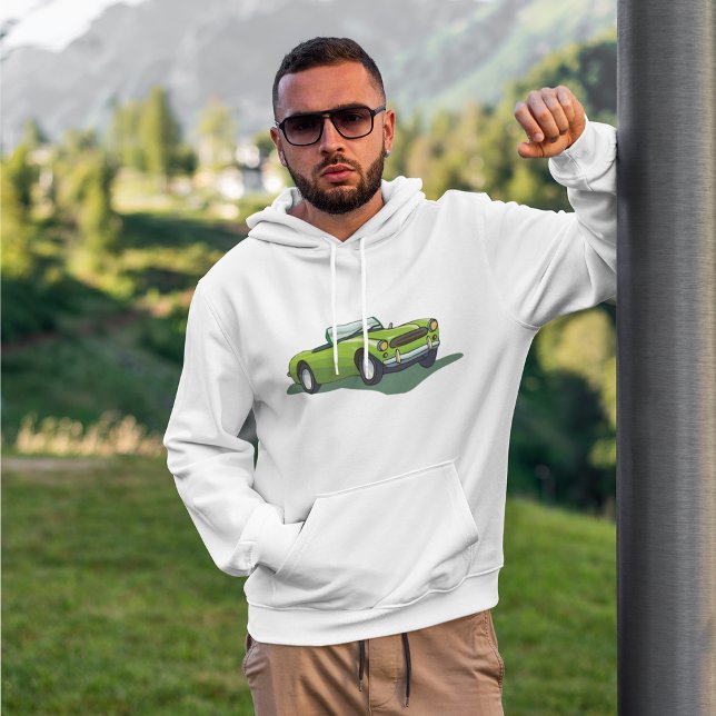 Moletom Hoodie De Carro Verde Retro Convertível (Criador carregado)