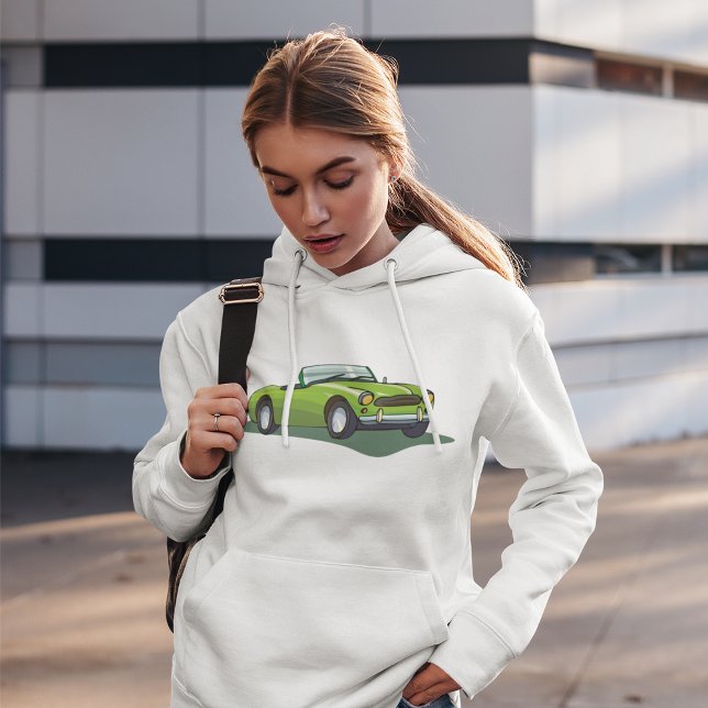 Moletom Hoodie De Carro Verde Retro Convertível (Criador carregado)