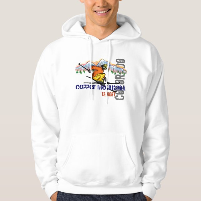 Moletom Hoodie de cobre das caras da elevação do esqui da (Frente)
