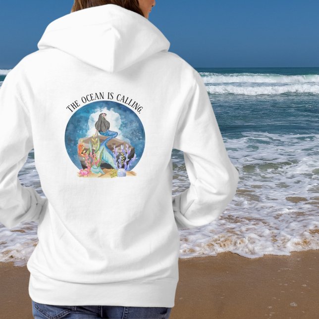 Moletom Hoodie De Cor Da Água Da Sereia Azul (Criador carregado)
