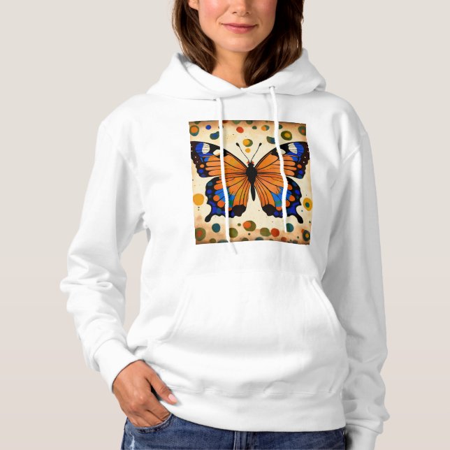 Moletom Hoodie de Design duplo e Arte da Borboleta (Frente)