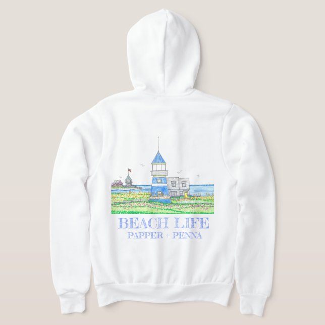 Moletom Hoodie de Farol Azul (Postura das costas)