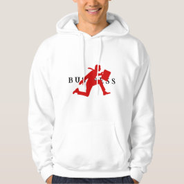 Moletom Hoodie de negócios ilustrado, branco e vermelho