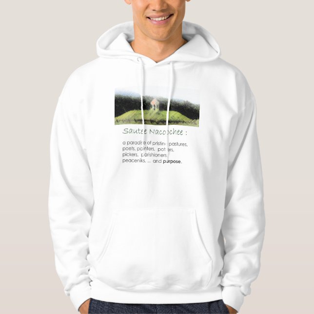 Moletom Hoodie de Sautee Nacoochee (branco ou cinzento) (Frente)