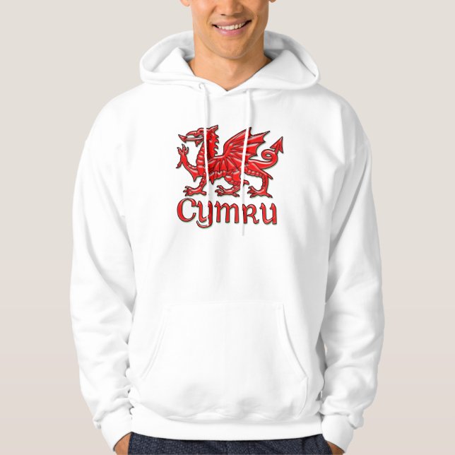 Moletom Hoodie dia de Wales de Cymru do dragão de Galês, (Frente)