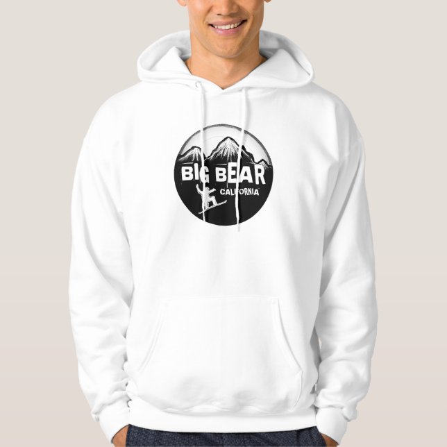 Moletom Hoodie do branco do snowboard das caras de Big (Frente)