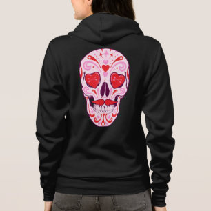 Moletom Hoodie do crânio do açúcar do coração & do fe