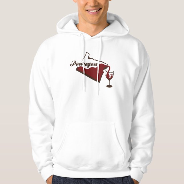Moletom Hoodie do design do vinho de Pouregon (Frente)
