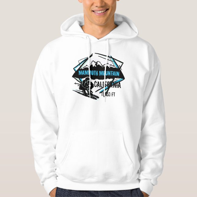 Moletom Hoodie do esqui do preto azul de Mammoth Mountain (Frente)