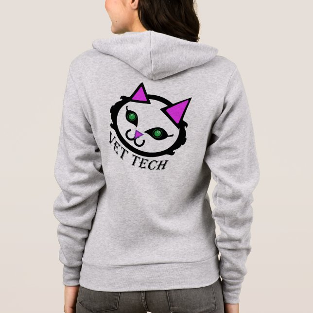 Moletom Hoodie do gato da tecnologia do veterinário (Verso)
