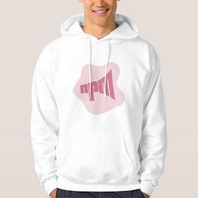 Moletom Hoodie do logotipo Blob rosa NPM (Frente)