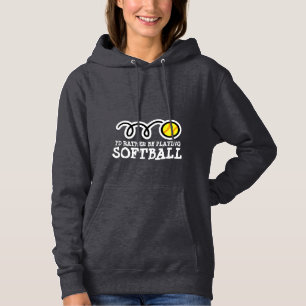 Moletom Hoodie do softball para mulheres com slogan