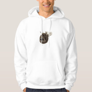 Moletom Hoodie do tamboril branco do Humpback da