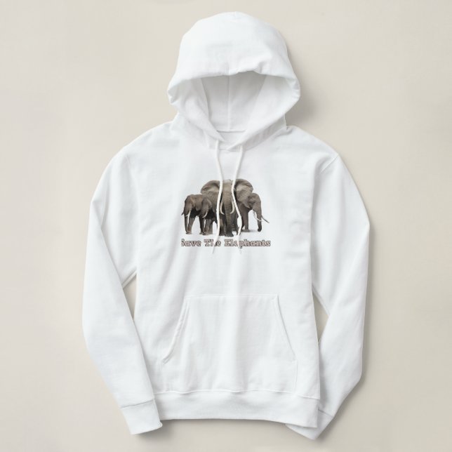 Moletom Hoodie, Elefante Africano (Frente do Design)