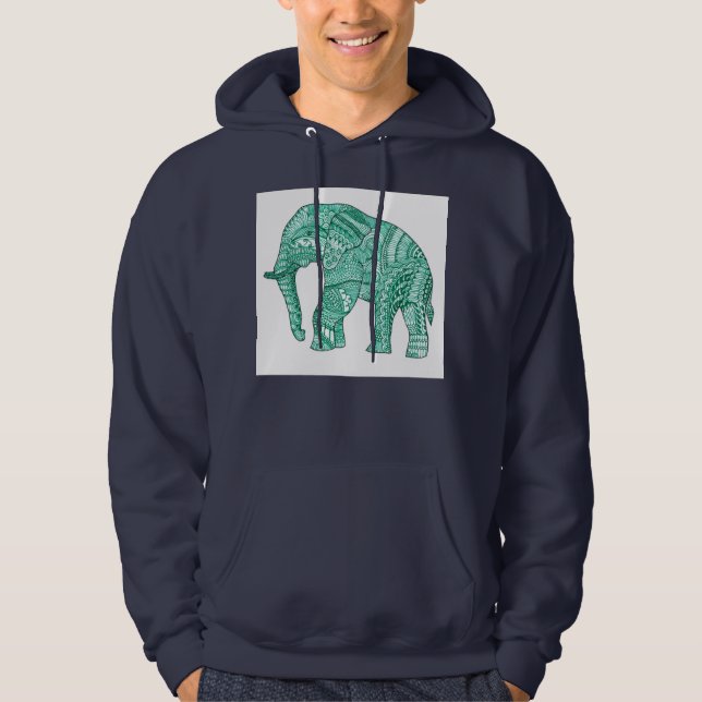 Moletom Hoodie Elefante Padrão Masculina (Frente)