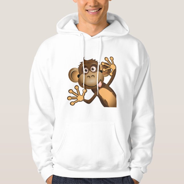 Moletom Hoodie engraçado dos homens do macaco (Frente)