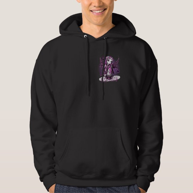 Moletom Hoodie feericamente cor-de-rosa laçado da arte (Frente)