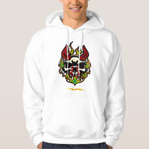 Moletom Hoodie flamejante do crânio