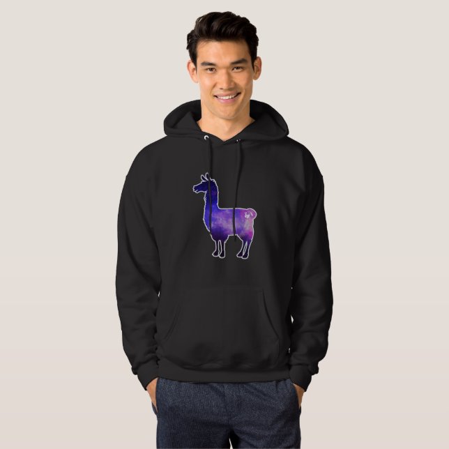 Moletom Hoodie galáctico do lama (Frente Completa)
